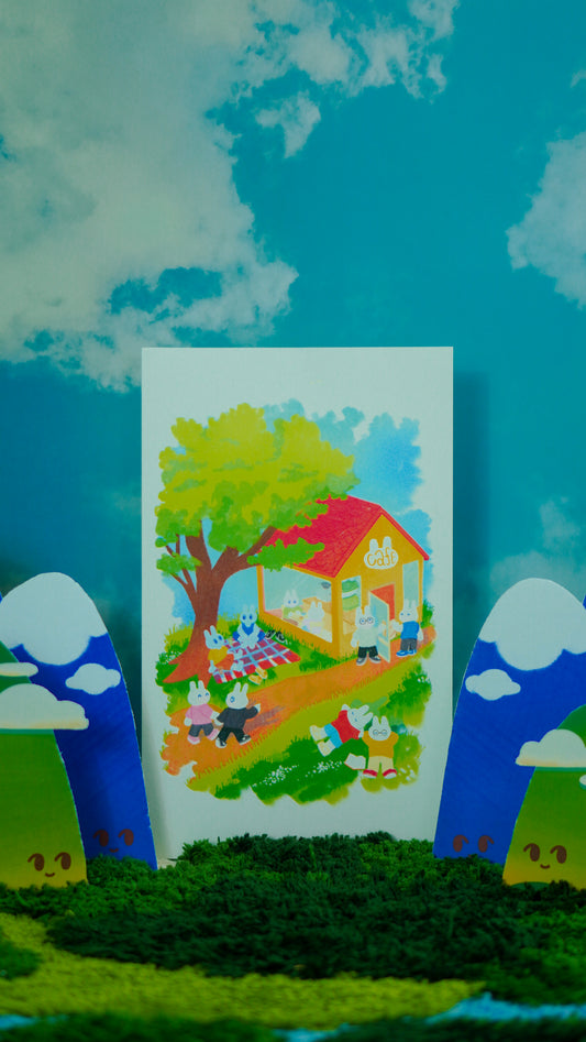 Bunny Cafe 8x14 Print