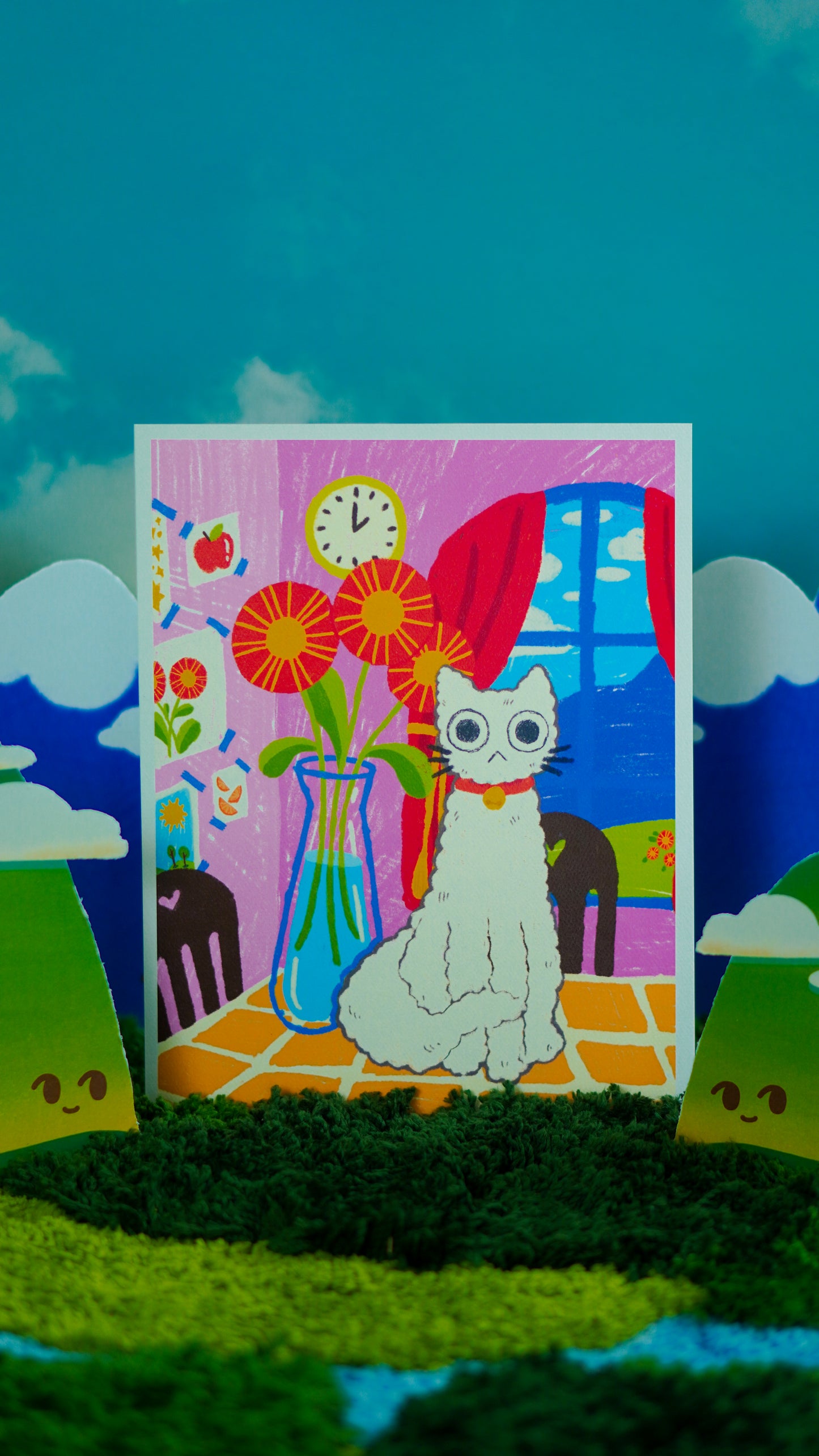 White Cat 8x11 Print