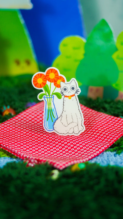 white cat sticker