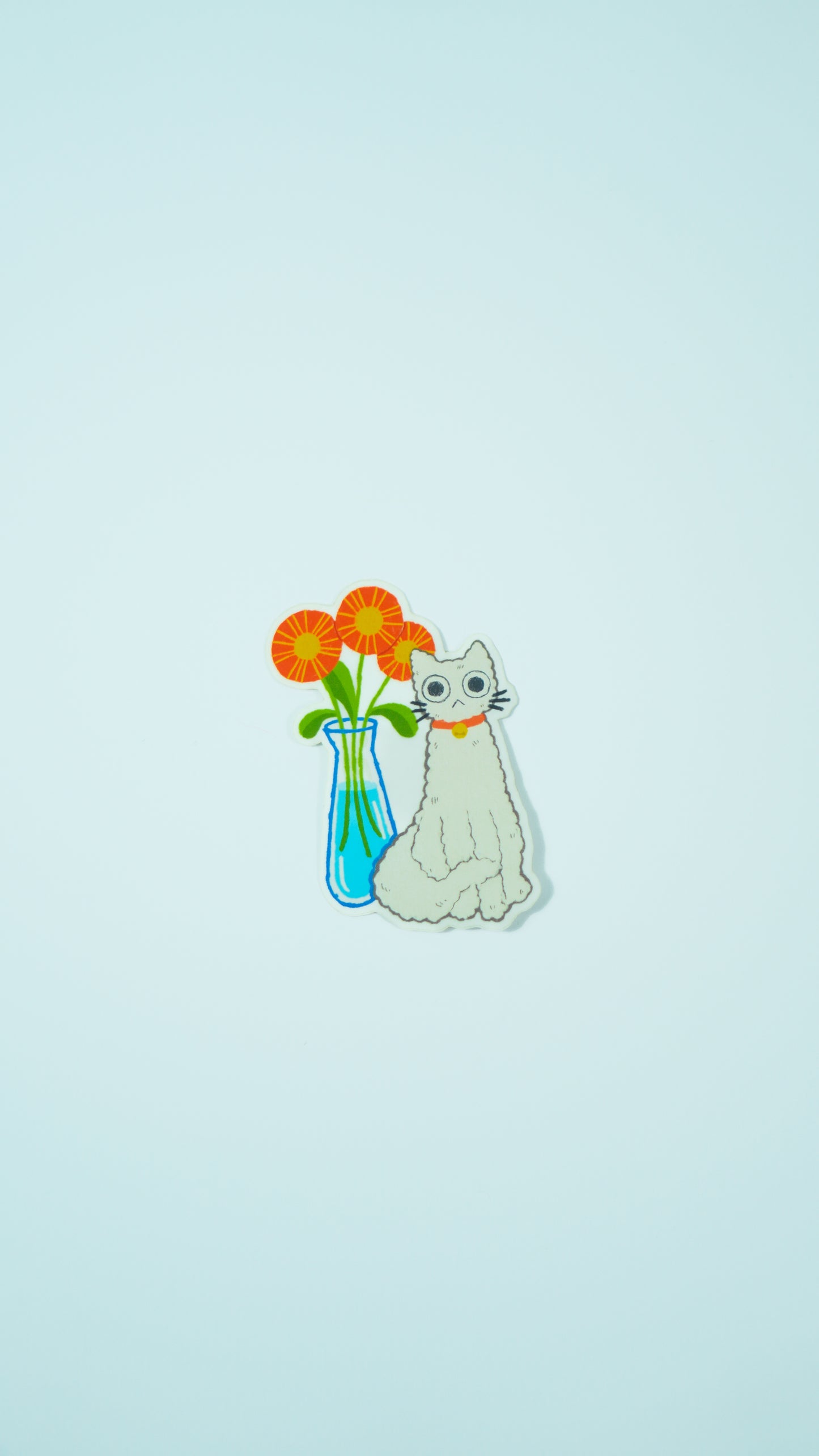 white cat sticker