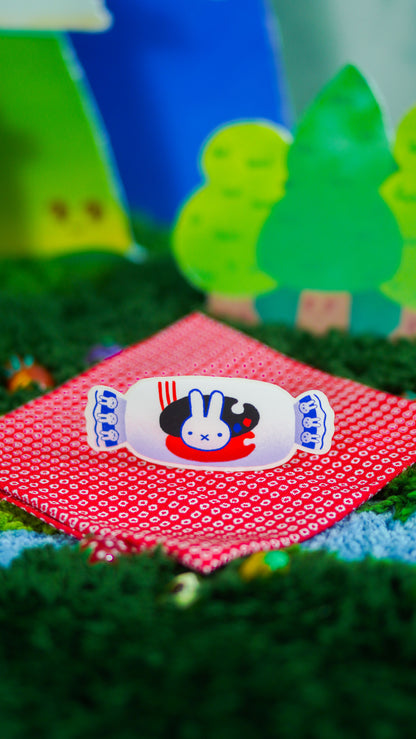 white rabbit candy sticker