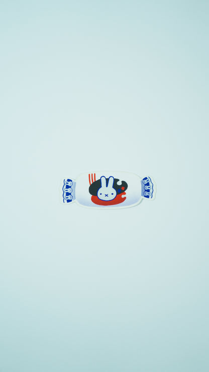 white rabbit candy sticker