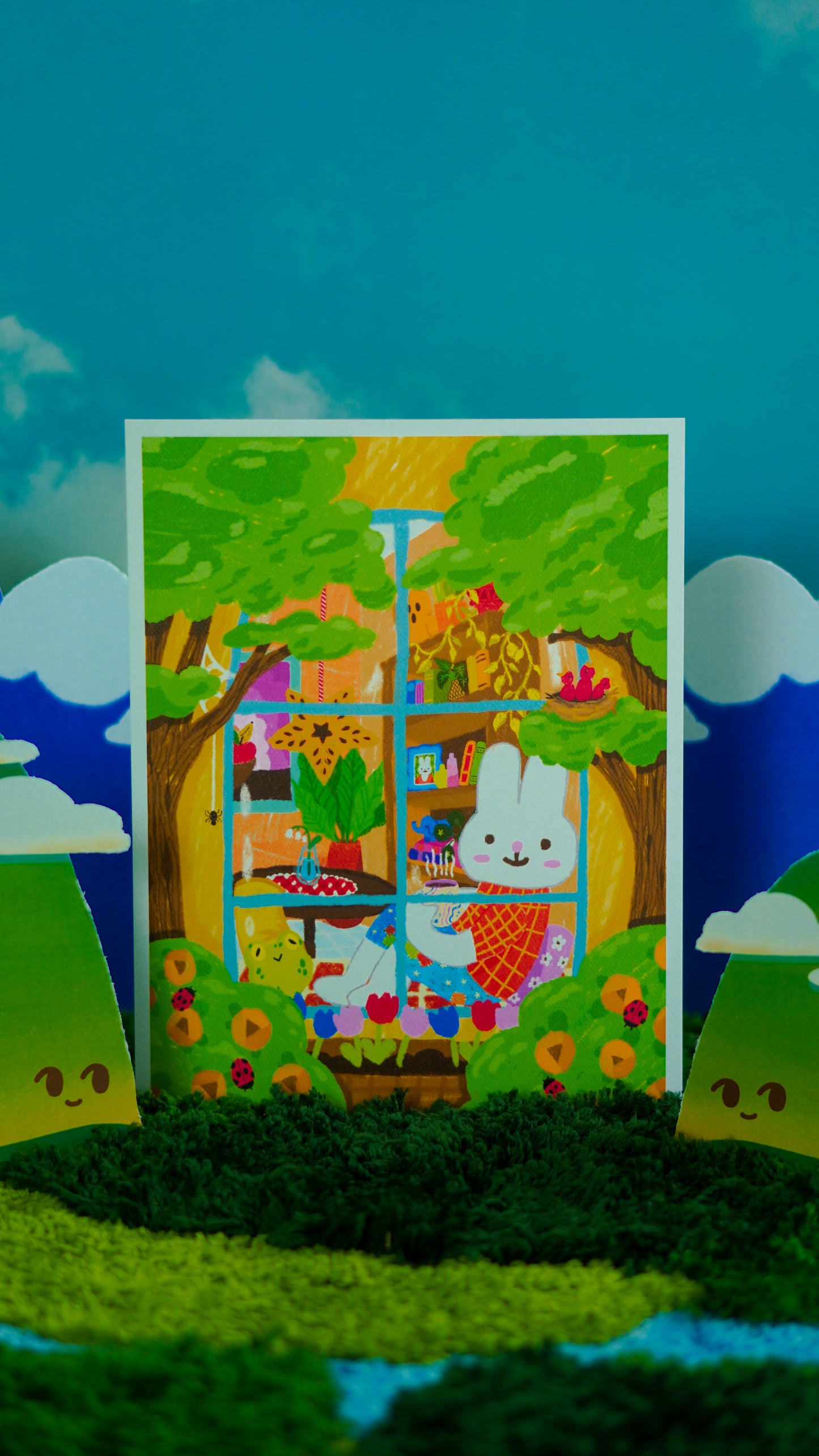 Window Watching Bunny 8x11 Print